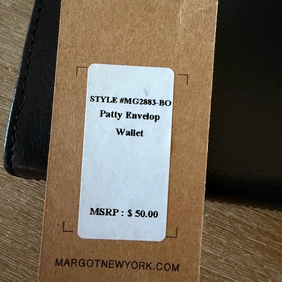 Margot Black Leather Zippered Pouch-NEW with tags - Picture 4 of 5